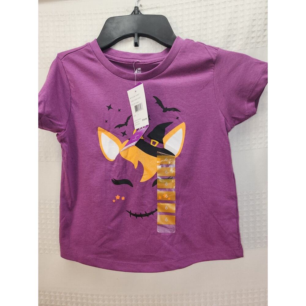 ADTN Girls Halloween Tshirt Short Sleeve Pumpkin 2t Purple